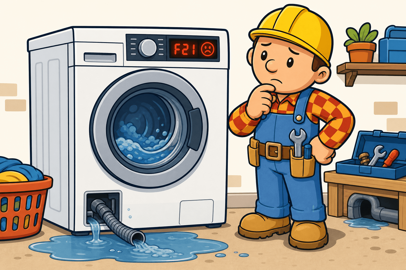 Whirlpool Washer F21 Error? 6 Fixes for the Long Drain Code